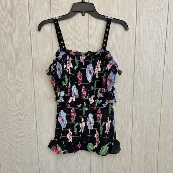 Nicole Miller Artelier Black Floral Off Shoulder Top Size Small NWT - Picture 2 of 5